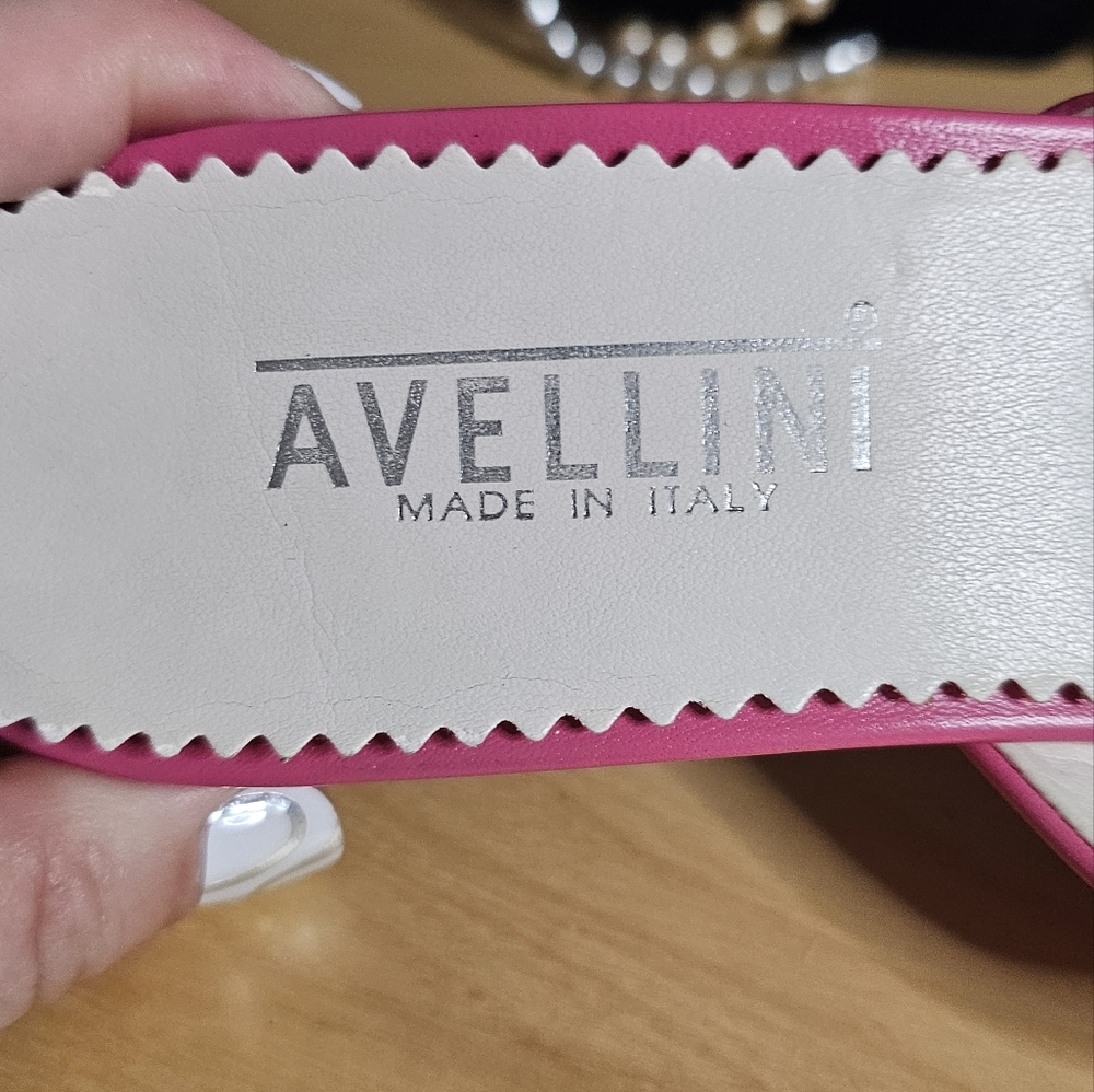 Sz 8 pink leather kitten heel knot slides - made in Italy - Picture 6 of 12